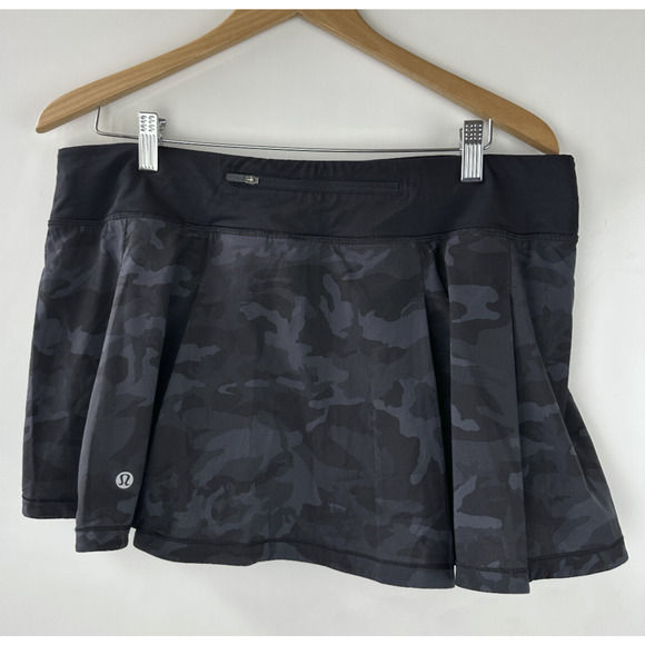 Lululemon Pace Rival Skirt Shorts Skort No Panels Camo Golf Pickleball Size 12 - Picture 2 of 15
